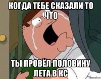 когда тебе сказали то что ты провёл половину лета в кс