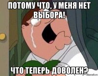 потому что, у меня нет выбора! что теперь доволен?