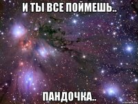 и ты все поймешь.. пандочка..