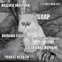 Индуса уволили Старый протокол Soap Чекаут нельзя Больше legacy Статистики нет Созвоны ночью   