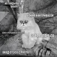 На гайдыры без бабок Зарплата 9-го Бой на 600 гривасей Уход Стэса с роста Эдик с очередной объясняхой     