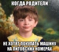 когда родители не хотят покупать машину на литовских номерах