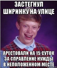 застегнул ширинку на улице арестовали на 15 суток за справление нужды в неположенном месте