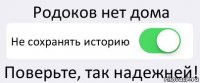 Родоков нет дома Не сохранять историю Поверьте, так надежней!