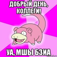 добрый день, коллеги! уа, мшы бзиа