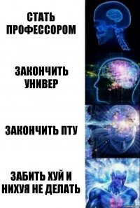 Стать профессором Закончить универ Закончить ПТУ Забить хуй и нихуя не делать