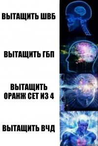 ВЫТАЩИТЬ ШВБ ВЫТАЩИТЬ ГБП ВЫТАЩИТЬ ОРАНЖ СЕТ ИЗ 4 ВЫТАЩИТЬ ВЧД