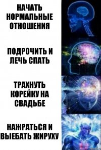 начать нормальные отношения подрочить и лечь спать трахнуть корейку на свадьбе нажраться и выебать жируху