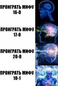 Проиграть мифу 16-0 Проиграть мифу 17-0 Проиграть мифу 20-0 Проиграть мифу 10-1