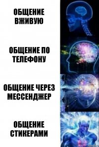 Общение вживую Общение по телефону Общение через мессенджер Общение стикерами