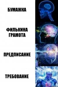 бумажка филькина грамота предписание требование