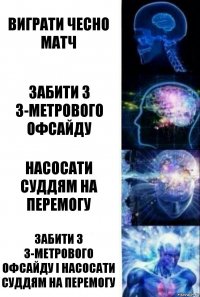 Виграти чесно матч Забити з 3-метрового офсайду Насосати суддям на перемогу Забити з 3-метрового офсайду і насосати суддям на перемогу