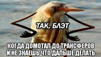  когда домотал до трансферов и не знаешь что дальше делать