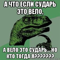 а что если сударь это вело, а вело это сударь... но кто тогда я???????