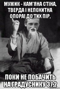 мужик - кам'яна стіна, тверда і непохитна опора! до тих пір, поки не побачить на градуснику 37,2