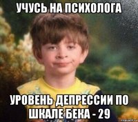 учусь на психолога уровень депрессии по шкале бека - 29