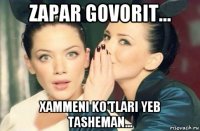 zapar govorit... xammeni ko'tlari yeb tasheman...