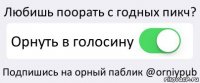 Любишь поорать с годных пикч? Орнуть в голосину Подпишись на орный паблик @orniypub