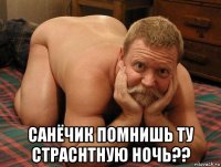  санёчик помнишь ту страснтную ночь??