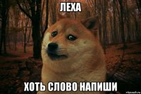 леха хоть слово напиши