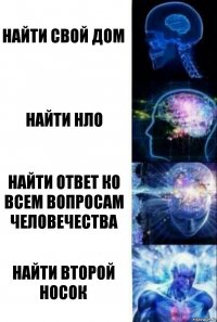 Найти свой дом Найти НЛО Найти ответ ко всем вопросам человечества Найти второй носок