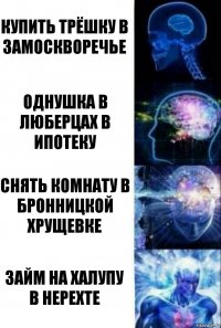 Купить трёшку в Замоскворечье Однушка в Люберцах в ипотеку Снять комнату в Бронницкой хрущевке Займ на халупу в Нерехте