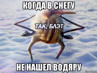 когда в снегу не нашел водяру