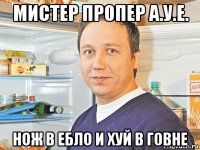 мистер пропер а.у.е. нож в ебло и хуй в говне