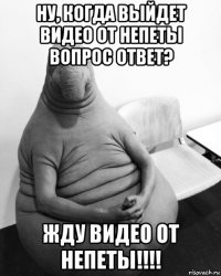 ну, когда выйдет видео от непеты вопрос ответ? жду видео от непеты!!!!