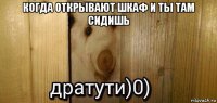 когда открывают шкаф и ты там сидишь 