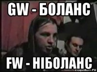 gw - боланс fw - ніболанс