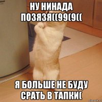 ну нинада позязя((99(9(( я больше не буду срать в тапки(