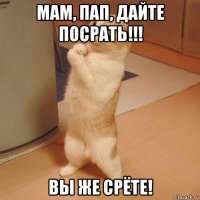 мам, пап, дайте посрать!!! вы же срёте!