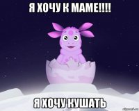 я хочу к маме!!!! я хочу кушать