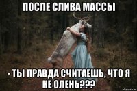 после слива массы - ты правда считаешь, что я не олень???