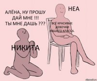 Никита Всё красивые девочки нашего класса. Алёна, НУ прошу дай мне !!!
Ты мне дашь ???