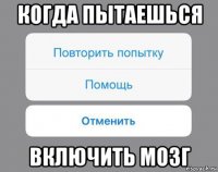 когда пытаешься включить мозг