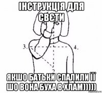 інструкція для свєти якшо батьки спалили її шо вона буха в хлам)))))