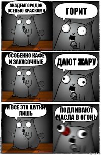 Академгородок осенью красками горит Особенно кафе и закусочные дают жару И все эти шутки лишь подливают масла в огонь