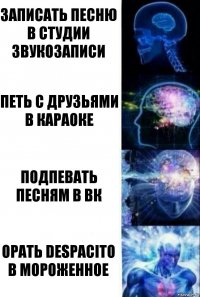 Записать песню в студии звукозаписи Петь с друзьями в караоке Подпевать песням в ВК Орать Despacito в мороженное