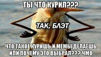 ты что курил??? что такое куришь и мемы делаешь или почему это выбрал??? чмо