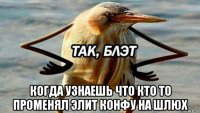  когда узнаешь что кто то променял элит конфу на шлюх