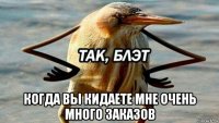  когда вы кидаете мне очень много заказов