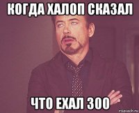 когда халоп сказал что ехал 300