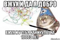 вжух и да я добро вжух и у тебя каникулы на 10003 лет