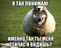 я так понимаю, именно так ты меня сейчас и видишь?