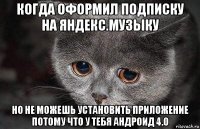 когда оформил подписку на яндекс.музыку но не можешь установить приложение потому что у тебя андроид 4.0