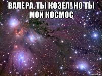 валера, ты козел! но ты мой космос 