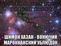 שמעון חזן בן זונה מרוקאי מסריח шимон хазан - вонючий марокканский ублюдок