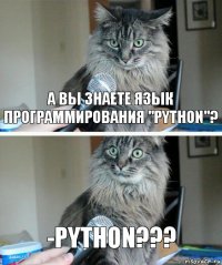 а вы знаете язык программирования "python"? -Python???